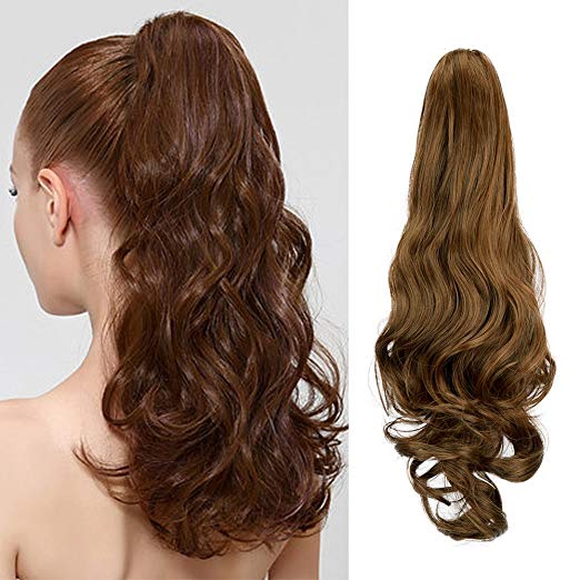 20〞Claw Ponytail Clip in Hair Extensions Hairpiece Synthetic Light Curly Soft Silky Nature Looking Heat-Resisting Different Colors for Women Fashion and Beauty-2/30#